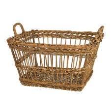 Rattan Loosely Woven Basket Honey Brown