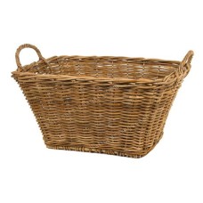 Woven Rattan Rectangular Basket Honey Brown