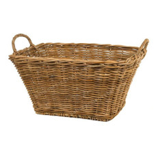 Woven Rattan Rectangle Basket Honey Brown