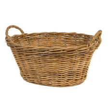 Woven Rattan Oval Basket Honey Brown