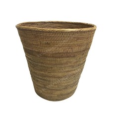 Rattan Natural Tapered Waste Basket 30 cm