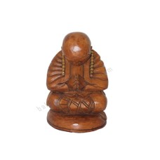 Wooden Brown Praying Buddhist Monk 30 cm