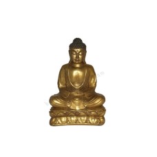 Resin Golden Japanese Buddha On Lotus 25 cm