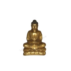 Resin Golden Japanese Buddha On Lotus 15 cm