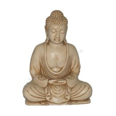 Resin Ivory Japanese Buddha Meditation 55 cm