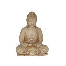 Resin Ivory Japanese Buddha Meditation 30 cm