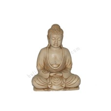 Resin Ivory Japanese Buddha Meditation 25 cm
