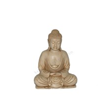 Resin Ivory Japanese Buddha Meditation 15 cm