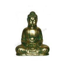 Resin Green Gold Buddha Meditation 25 cm
