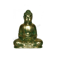 Resin Green Gold Buddha Meditation 25 cm