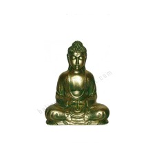 Resin Green Gold Buddha Meditation 15 cm