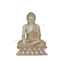 Resin Ivory Earth Touching Buddha 25 cm