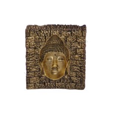 Resin Fiber Antique Gold Buddha Face 25 cm