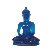 Resin Seated Thai Buddha Statue Blue 15 cm