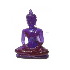 Resin Seated Thai Buddha Statue Purple 15 cm