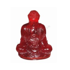 Resin Meditation Buddha Statue Red 25 cm
