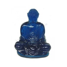 Resin Meditation Buddha Statue Blue 25 cm