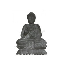Stone Carved Meditation Buddha On Lotus 25 cm