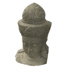 Balinese Lava Stone Laksmi Head Statue 45 cm