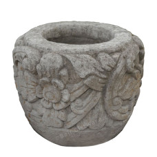 Carved Floral Sandstone Pot Planter 45 cm