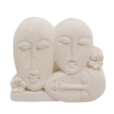 Balinese Family Faces Sandstone Sculpture 12 cm