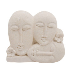 Family Faces Sandstone Statue 12 cm