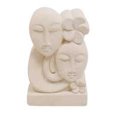 Couple Faces Sandstone Sculpture 13 cm