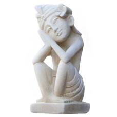 Sandstone Balinese Man Carved Statue 20 cm