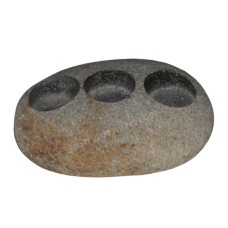 River Stone Tea Light Three Holes