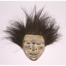 Wood Mask White Wash Black Hair 30 cm