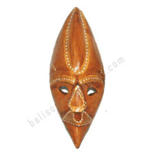 Wood African Mask Brown Dots 30 cm