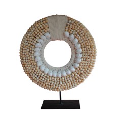 Brown White Cowrie Shell Necklace Stand 30 cm