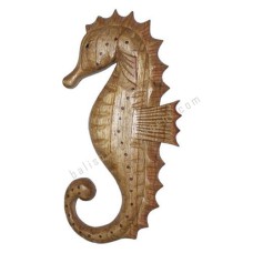 Wooden Hanging Natural Seahorse Wall Décor 25 cm