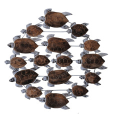 Wood Turtle Troops Brown White Wash 65 cm