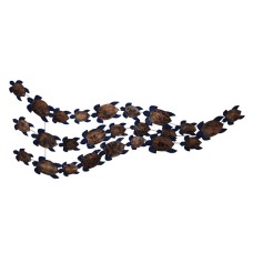 Wooden Turtle Troops Brown Blue Wall Hanging 150 cm