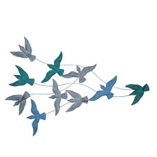 Wood Bird Troops Blue Green White 115 cm