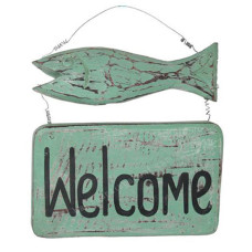 WELCOME Fish Hanging Sign 30 cm