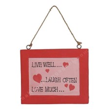 LIVE WELL LAUGH OFTEN LOVE MUCH Wooden Quotes 19 cm