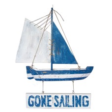 Wooden Sailboat Gone Sailing Sign 35 cm