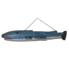 Wooden Hanging Fish Gone Fishing Sign 100 cm