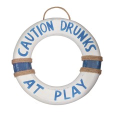 Wooden Caution Drunks At Play Sign 35 cm
