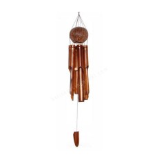 Brown Bamboo Wind Chime Coconut Shell 100 cm