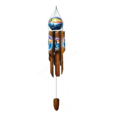 Bamboo Wind Chime Air Brush Coconut Shell 100 cm