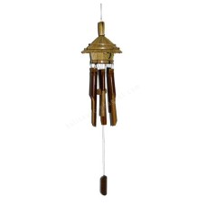 Brown Bamboo Wind Chime Bird House 105 cm