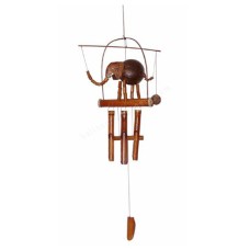 Brown Bamboo Wind Chime Elephant 130 cm