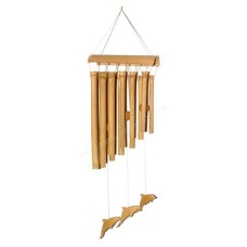 Natural Bamboo Wind Chime Dolphins 55 cm