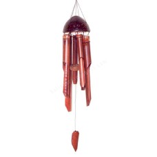 Brown Bamboo Wind Chime Coconut Shell 75 cm