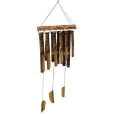 Double Bamboo Wind Chime Circles Dots 90 cm