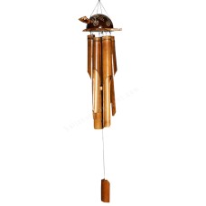 Natural Bamboo Wind Chime Turtle Dots 105 cm