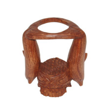 Wood Bottle Holder Reverse Dolphin 25 cm